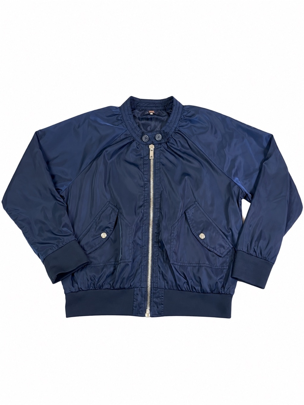 Free People Midnight Satin Bomber Jacket Navy Blue Size L